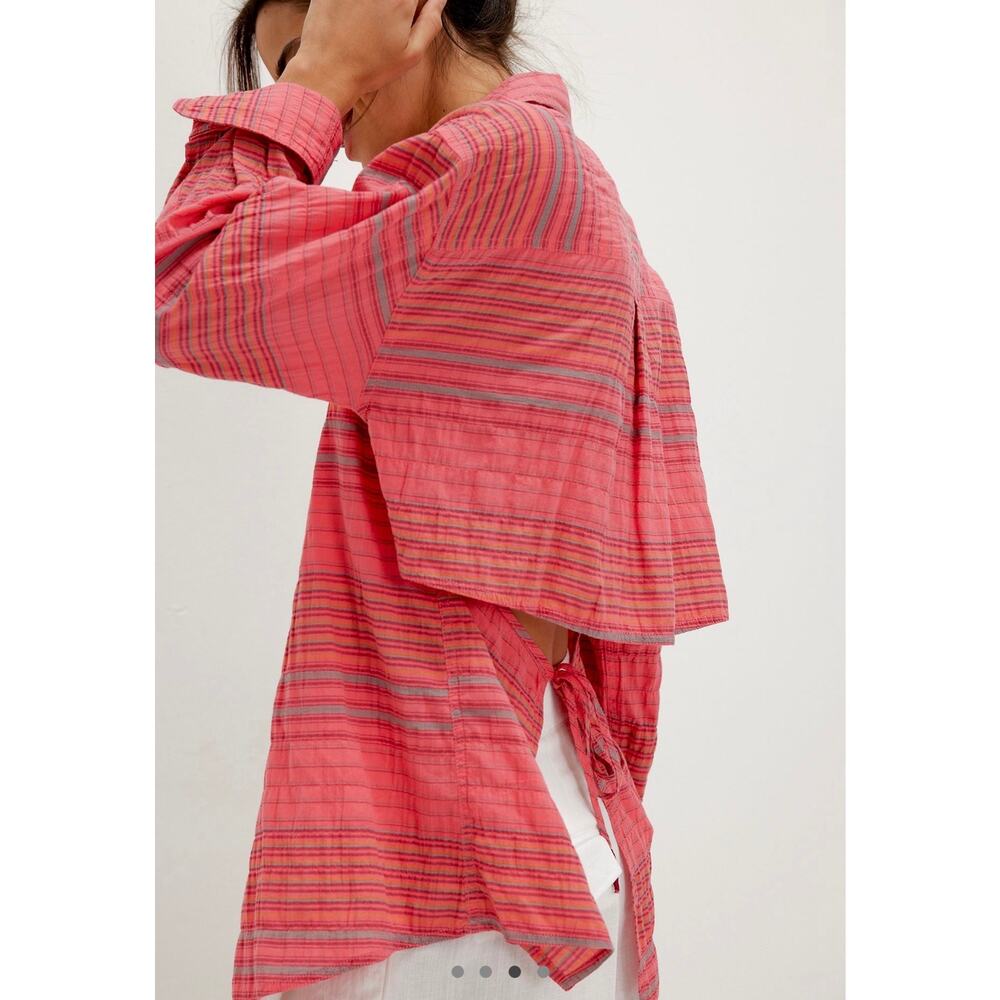 Free People We The Free Coastal Stripe Shirt | Size S - Picture 4 of 8